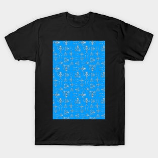 frog skeletons on blue T-Shirt